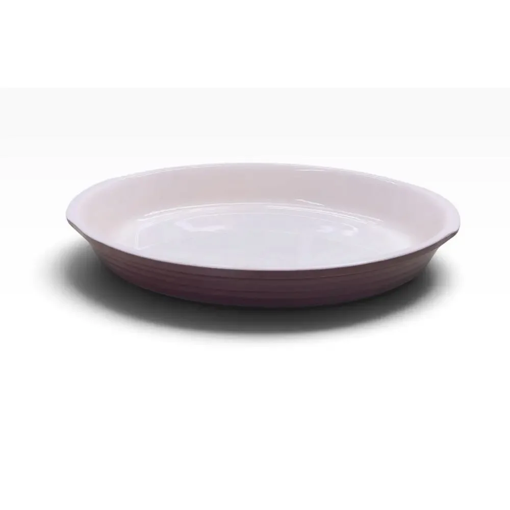 Emile Henry Oval Red 14.5inX9.5inX2.25in Serving Baking Handles Casserole Dish
